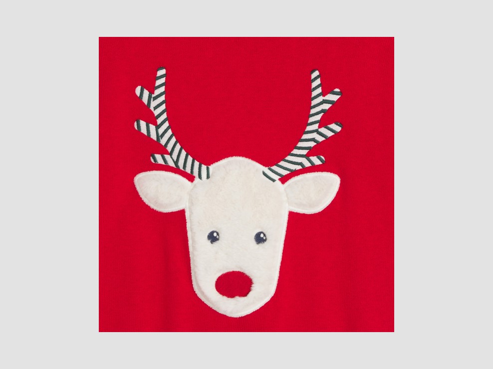 Roter Pullover mit Rentiermotiv für Jungen 2