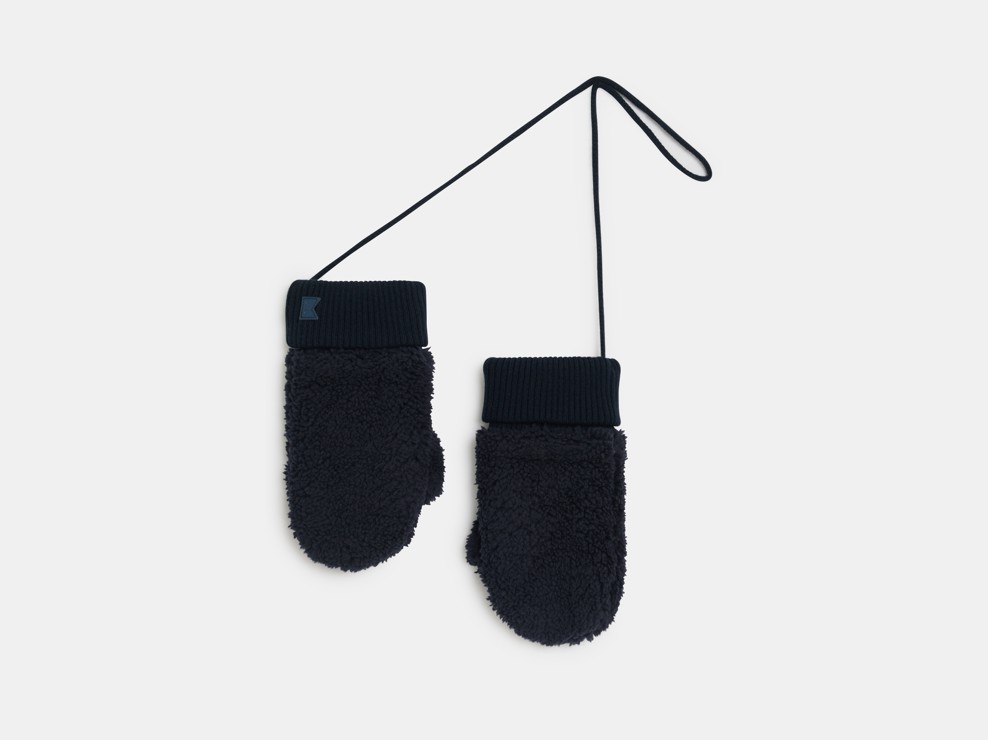 Muffole in pile blu navy per Bambino 1