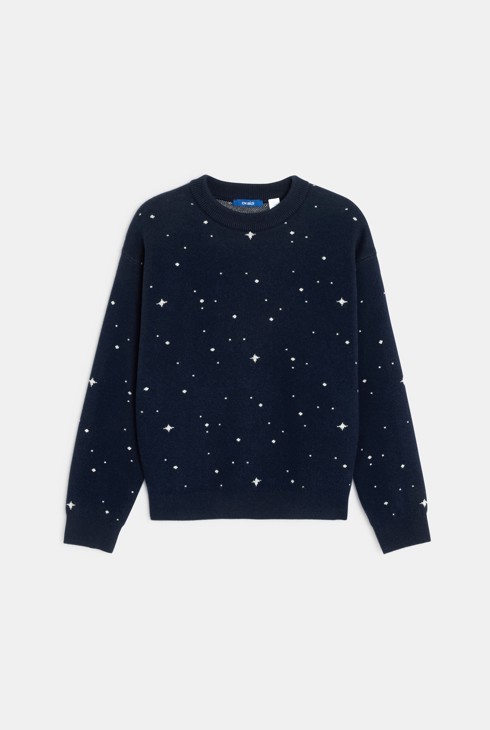Maglione blu navy con motivo di stelle bambino 1