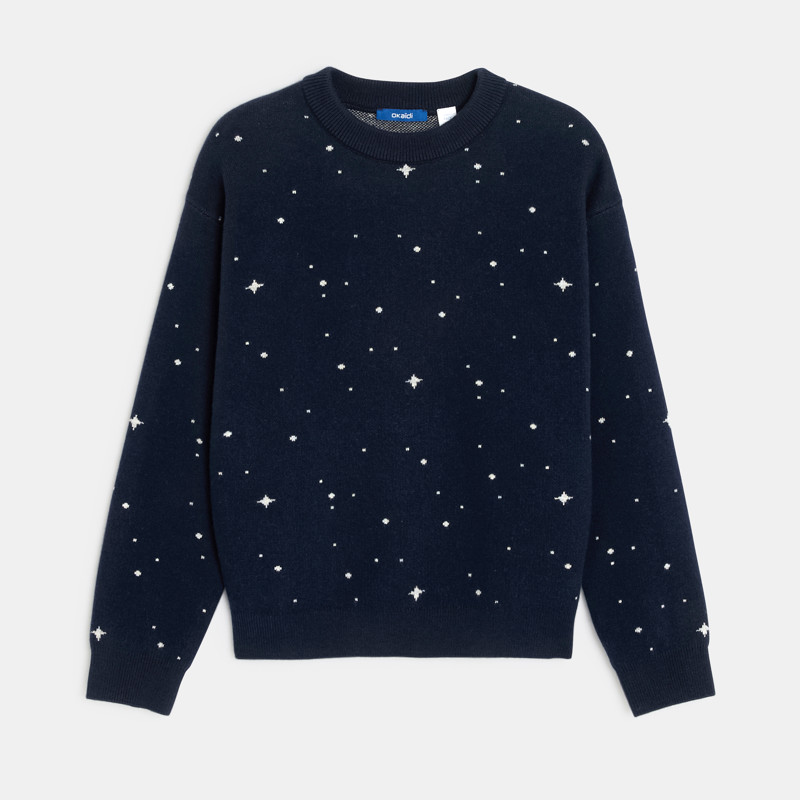 Marineblauer Pullover mit Sternenmuster Jungen