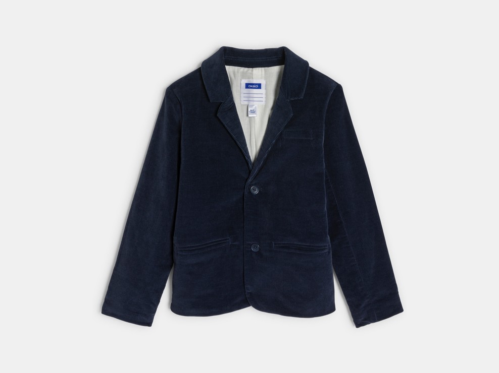 Jungenjacke aus blauem Samt 1