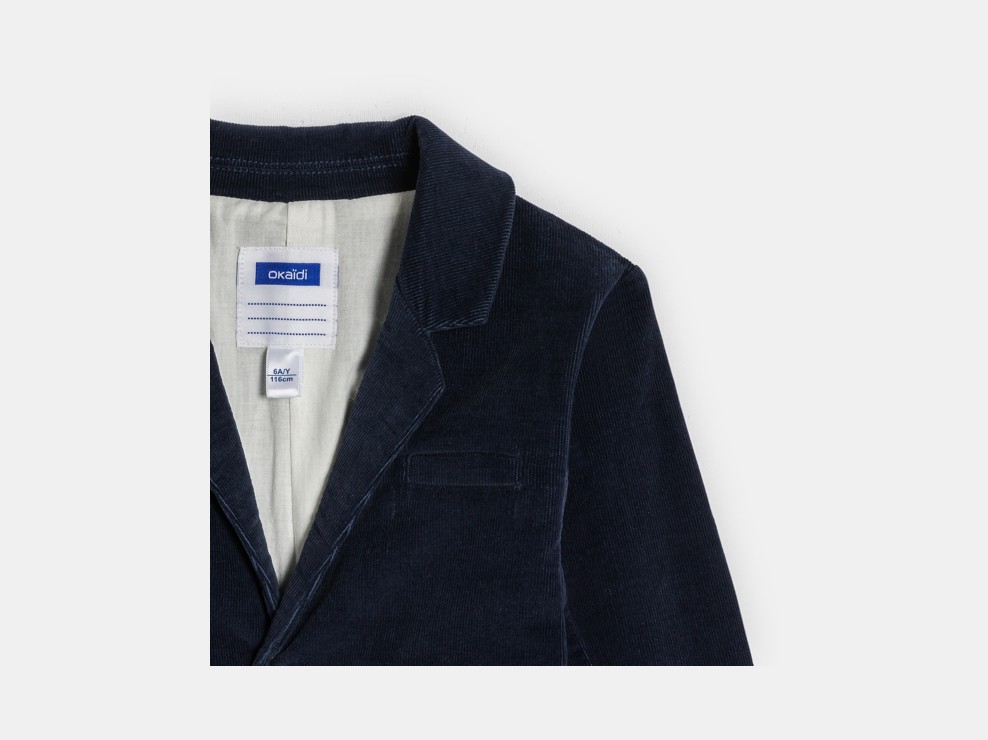 Jungenjacke aus blauem Samt 2