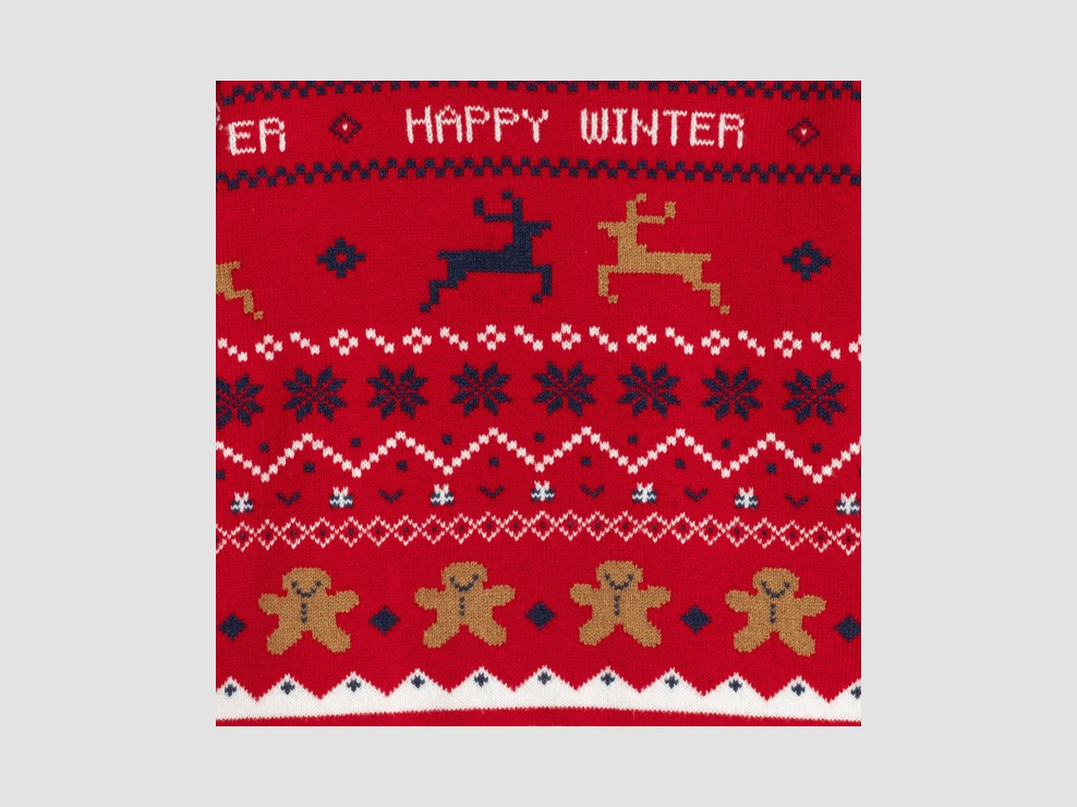 Sweter żakardowy czerwony niemowlę chłopiec 2