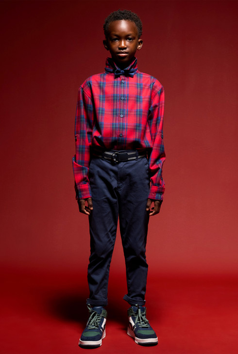 Rood geruit overhemd voor jongens 1