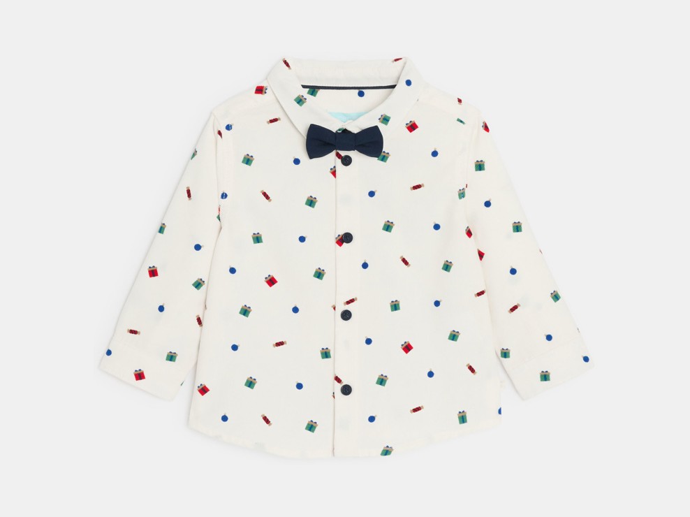 Chemise blanche à motifs festifs Garçon 2