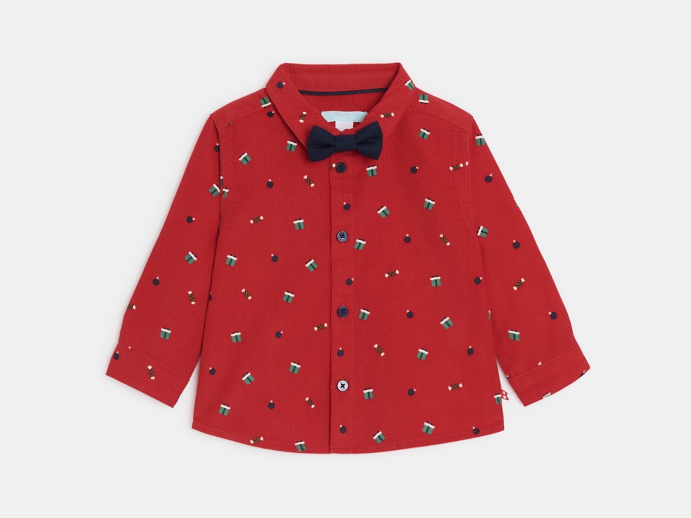 Chemise rouge à motif festif bébé garçon 1