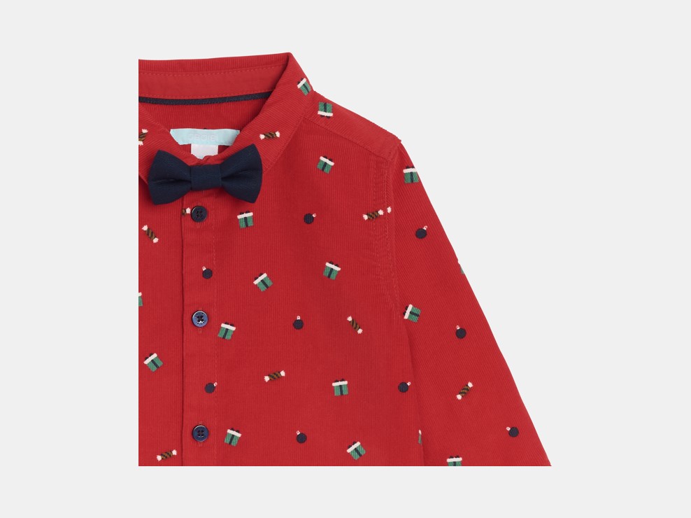Chemise rouge à motif festif bébé garçon 2