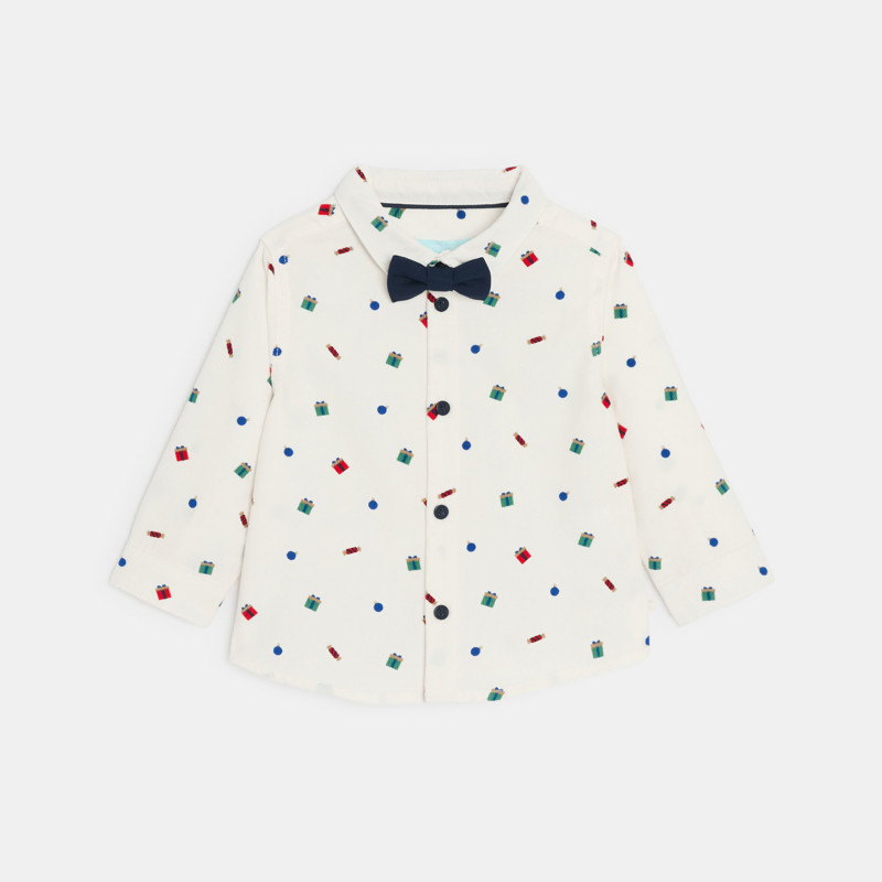 Weißes Hemd mit festlichem Motiv für Jungen