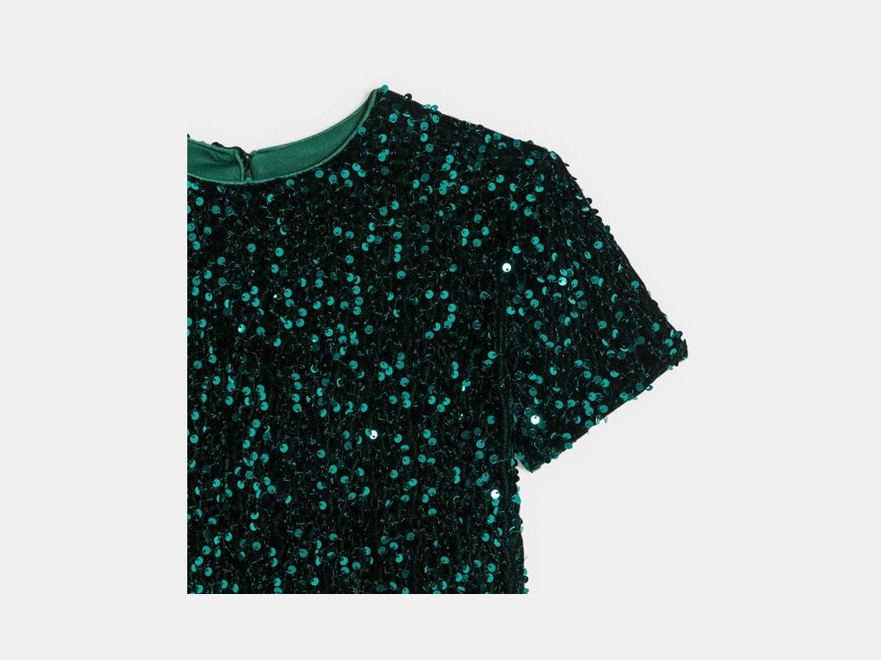 Camicetta verde con paillettes per Bambina 2