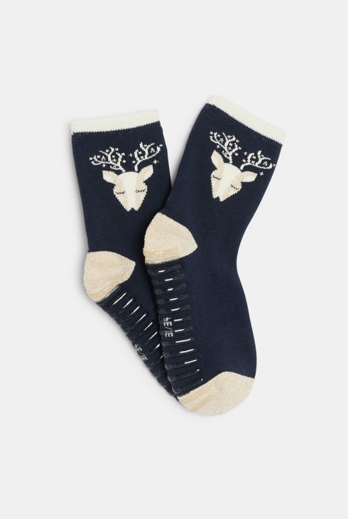 Calcetines antideslizantes azules niña 1