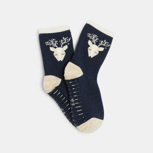 Chaussettes bleues antidérapantes Fille