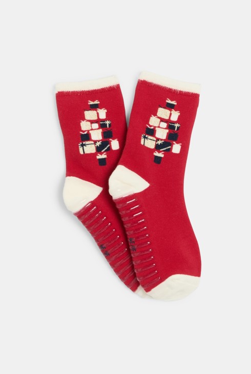 Calcetines antideslizantes rojos niña 1