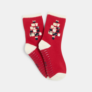 Chaussettes rouges antidérapantes Fille