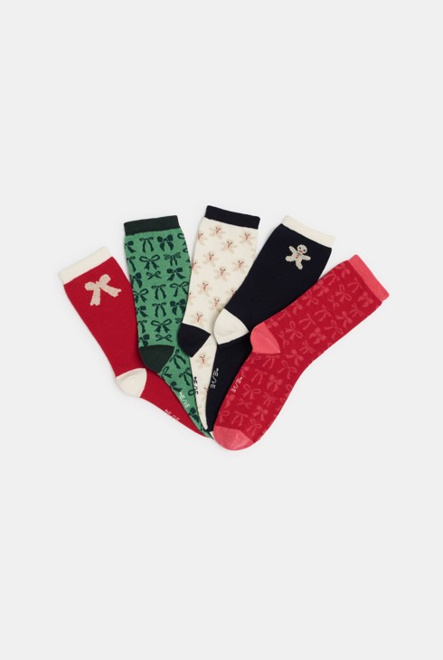 Pack de calcetines fantasía rojo niña 1