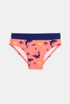 Slip de bain rayé imprimé requin orange Garçon