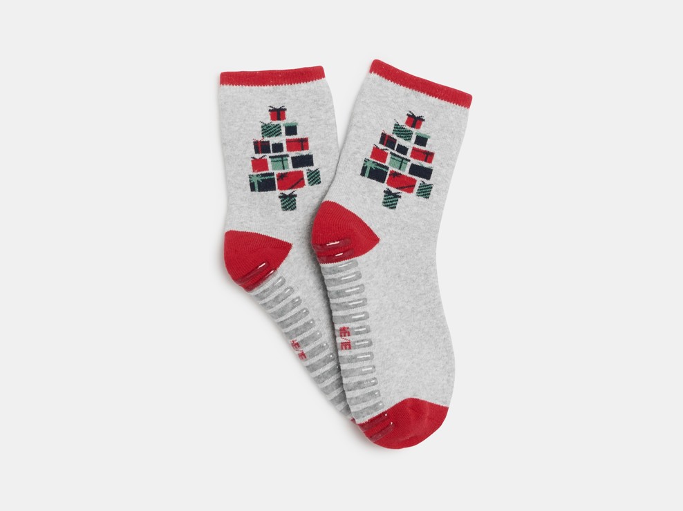 Rutschfeste graue Socken für Jungen 1