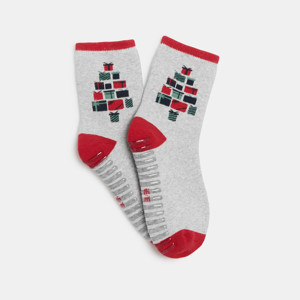 Chaussettes antidérapantes grises Garçon