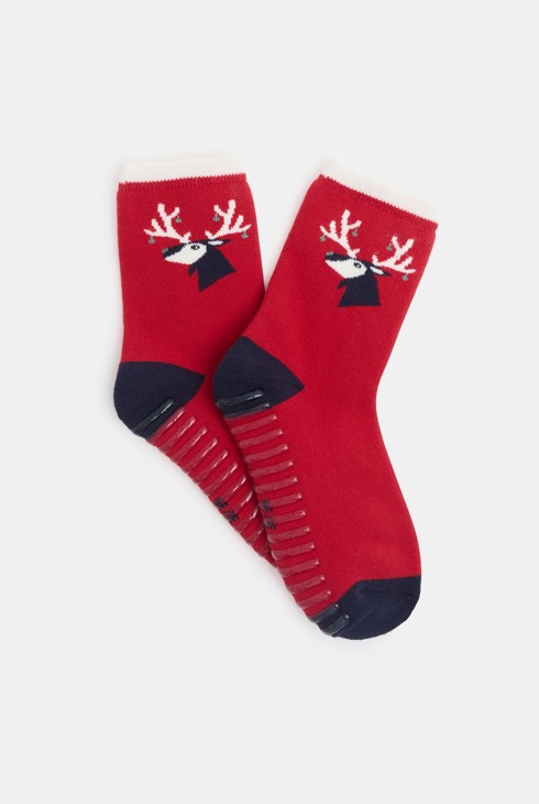 Calcetines antideslizantes rojos niño 1