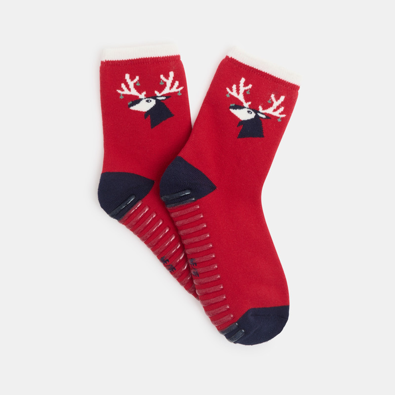 Rutschfeste rote Socken für Jungen