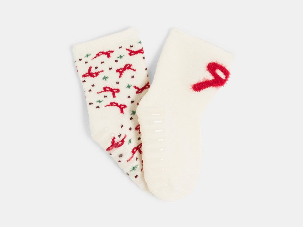 Chaussettes blanches à motif bébé fille 1
