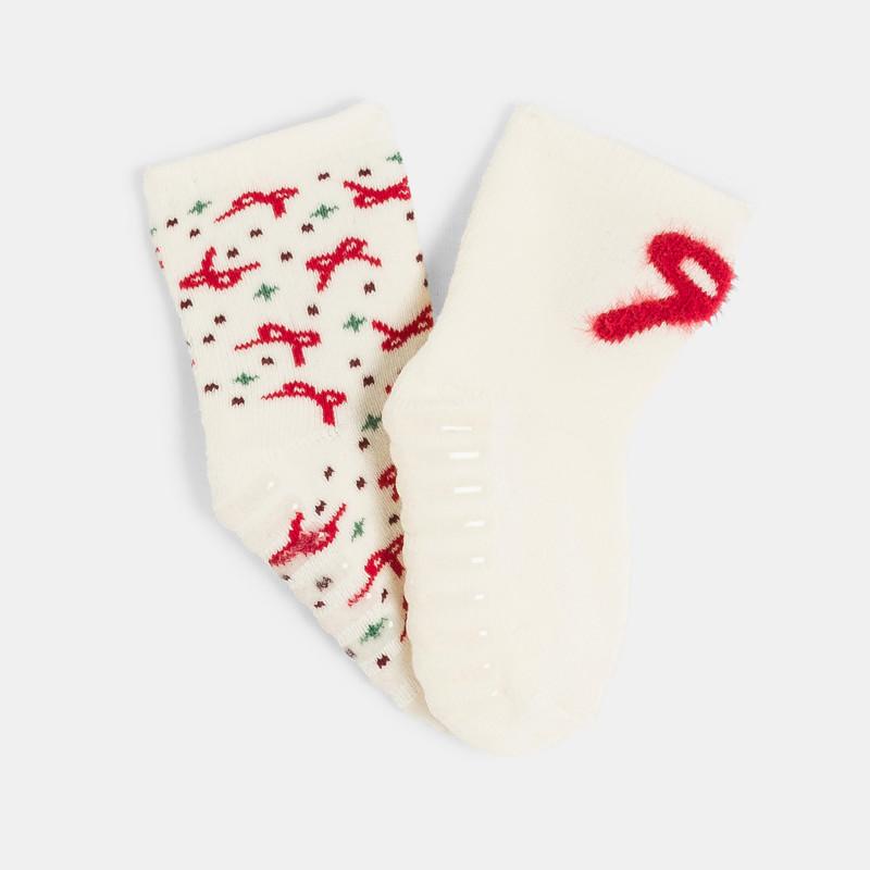 Weiße Socken mit Motiv Kleinkind Mädchen