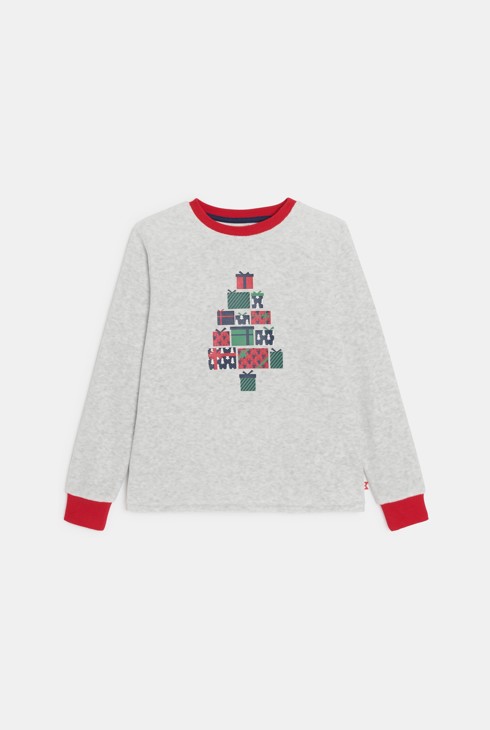 Pyjama en velours rouge Noël Garçon