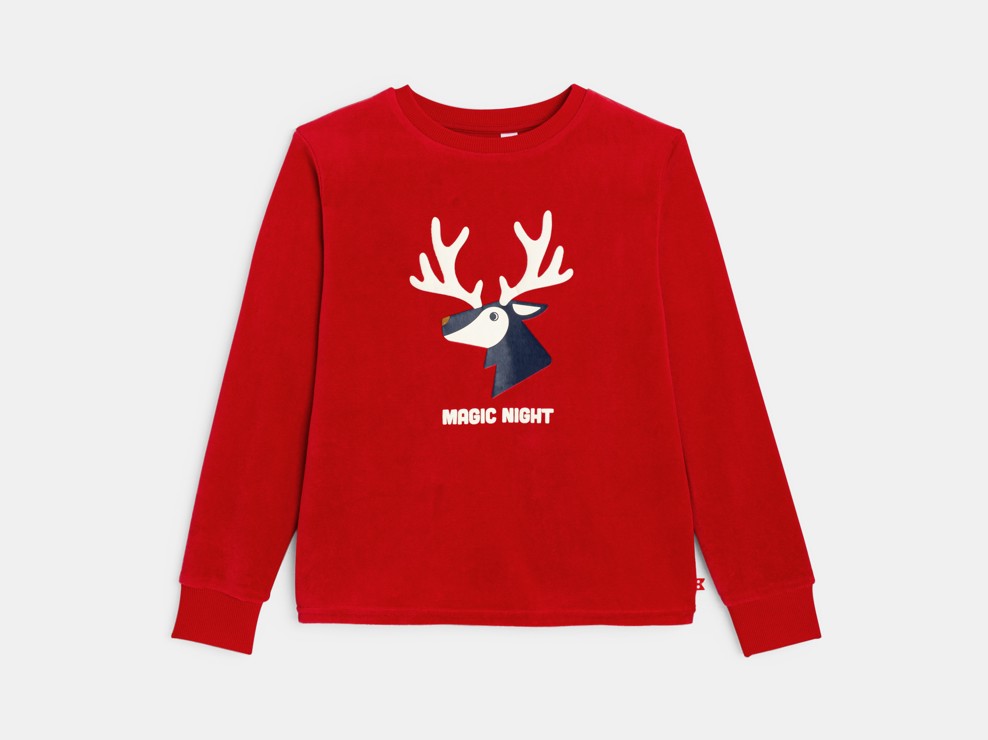 Pyjama 2 pièces rouge motif cerf Garçon 2