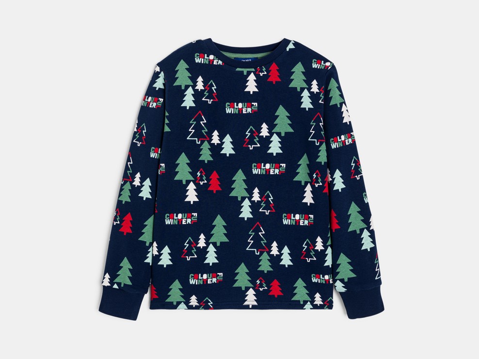 Pijama de 2 piezas de tejido polar abetos azul marino niño 2