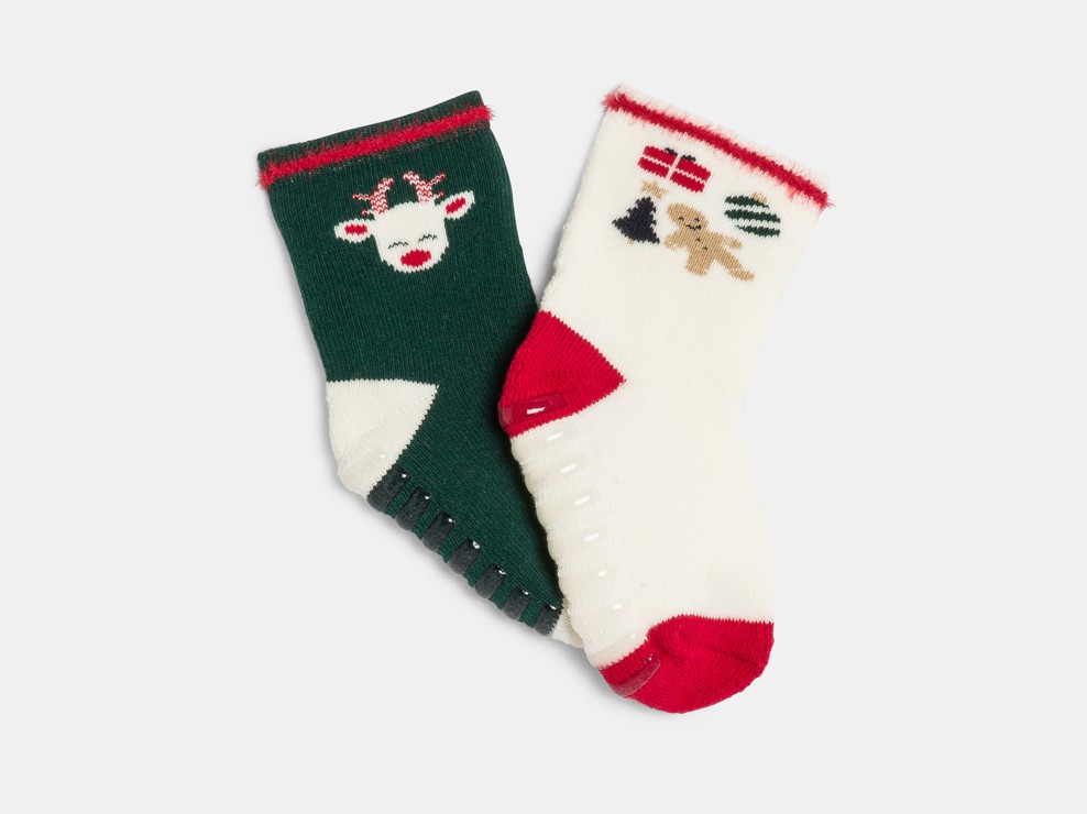 Groene antislipsokken voor babyjongens 1