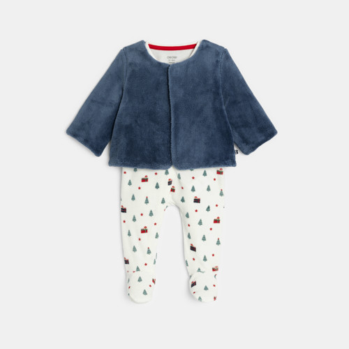 Grenouille Pyjama Dors Bien Okaïdi Obaïbi 18 Mois - Gris Et Blanc - Occasion Très Bon état