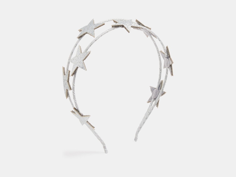 Zilverkleurige diadeem met sterretjes voor meisjes 2