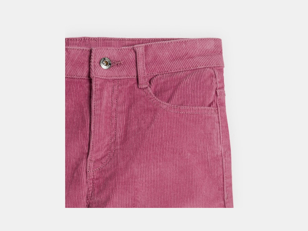 Pantaloni flare di velluto a coste rosa per bambina 2