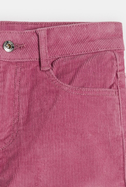Ružičaste trapez hlače od rebrastog baršuna za djevojčice 2