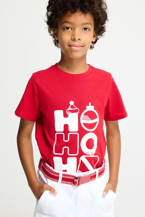 Rotes T-Shirt mit Aufschrift für Jungen 1