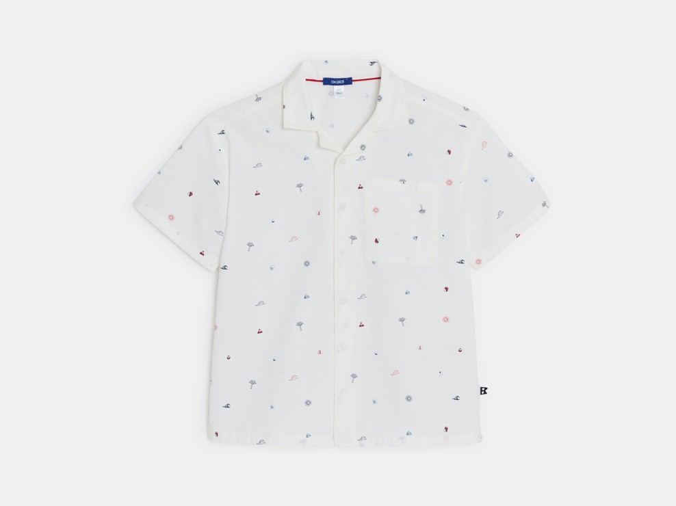 Camisa blanca con motivos tropicales niño 2