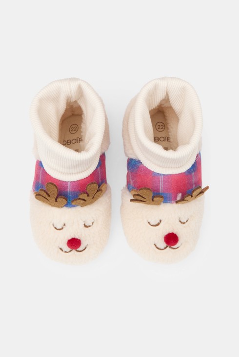 Uniseks bijele mekane papuče s motivom soba. 2