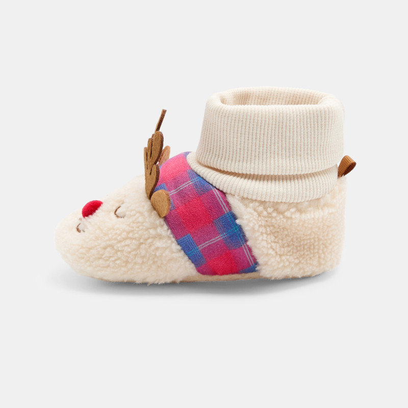 Weiche Rentier-Hausschuhe in Weiß für Babys (unisex)