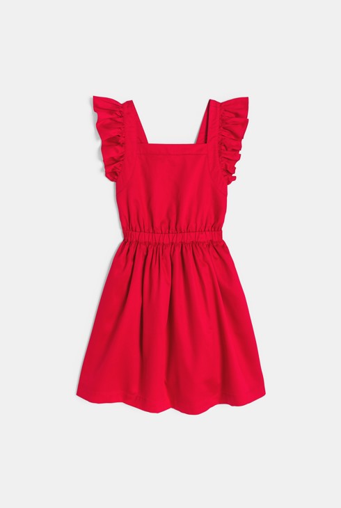 Rotes Kleid mit Volants für Mädchen 1