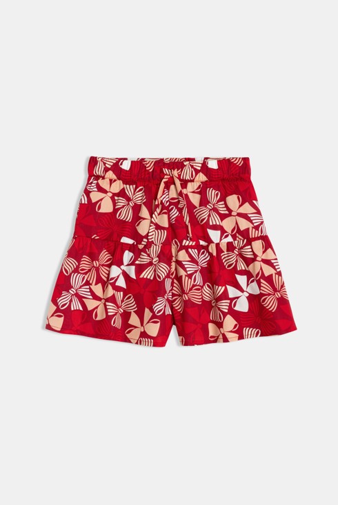 Pantalons curts vermells amb llaç estampat nena 1