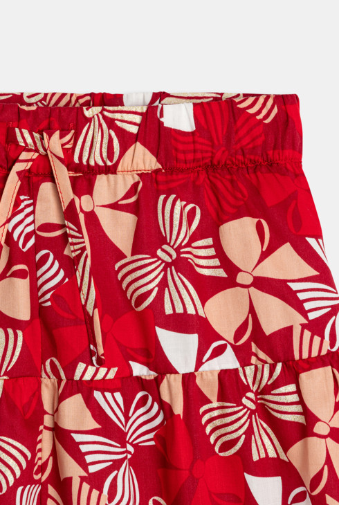Pantalons curts vermells amb llaç estampat nena 2