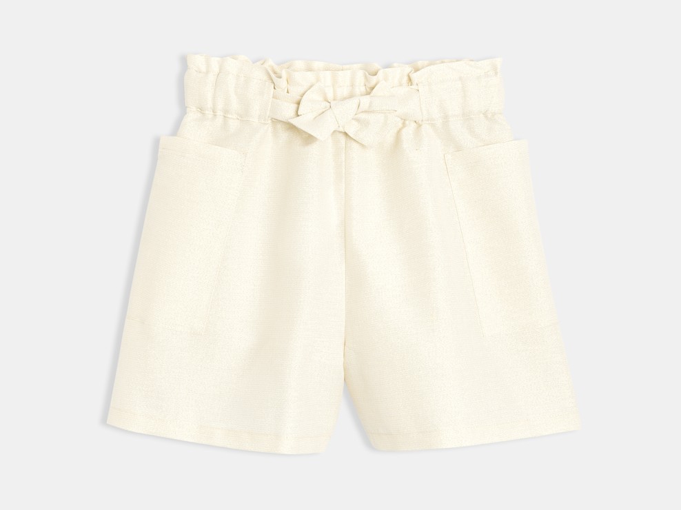 Short dorado cintura alta niña 1