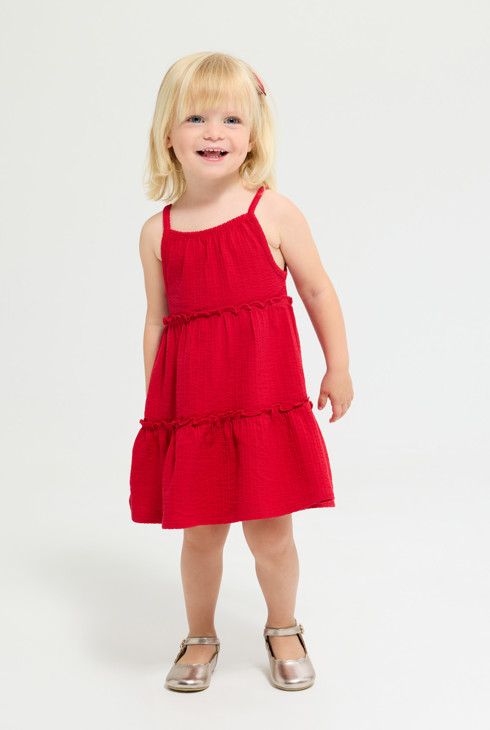 Rotes Trägerkleid für kleine Mädchen 1