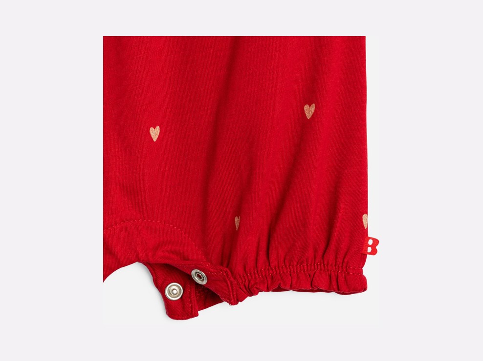 Mono corto rojo motivo corazón bebé niña 2