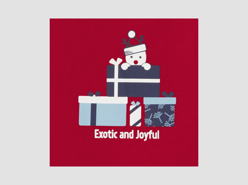 Mono corto rojo con motivo navideño bebé niño 2