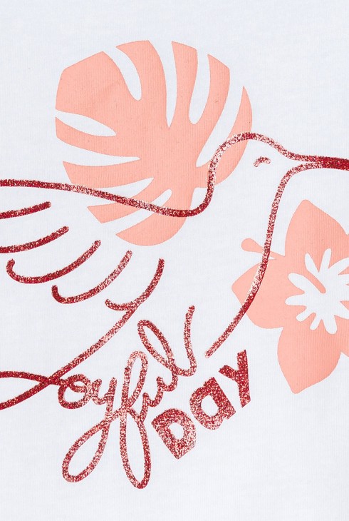 Camiseta blanca de manga corta con volantes para bebé niña 2