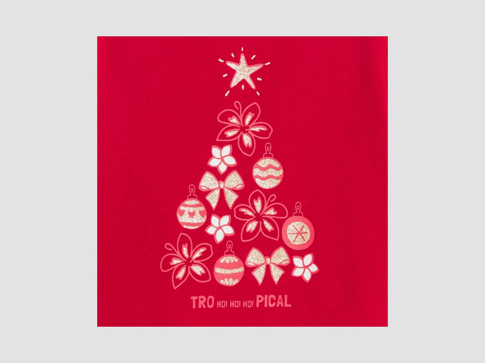 Camiseta roja con motivo festivo bebé niña 2