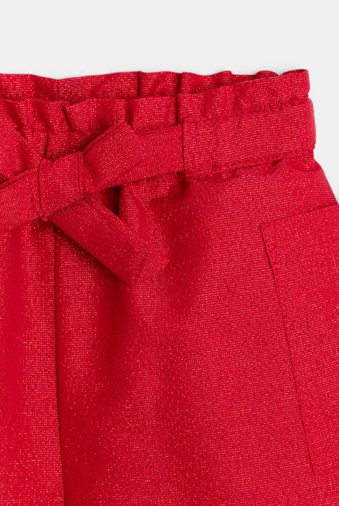 Rote Shorts mit hohem Bund für kleine Mädchen 2