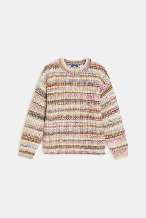 Višebojni prugasti pulover za djevojčice 2