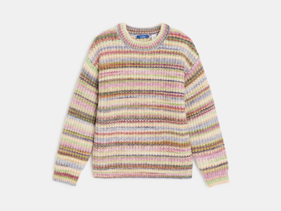 Wielokolorowy sweter w paski dla dziewczynki 2