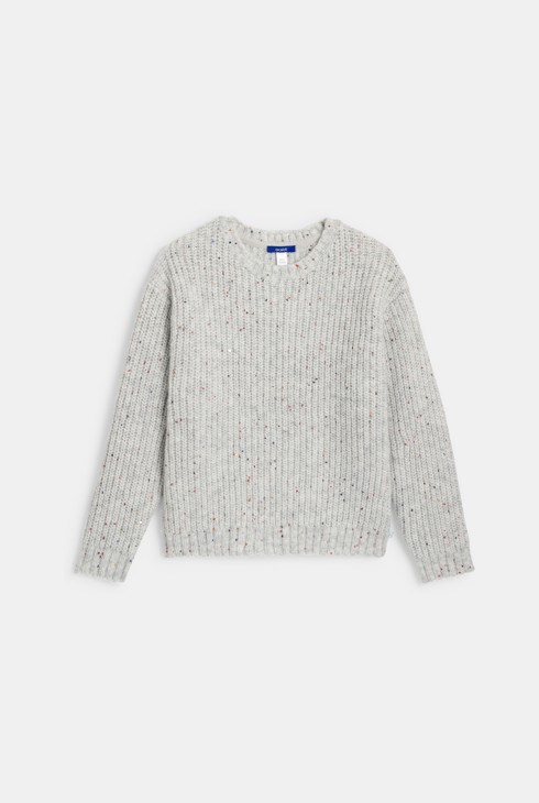 Maglione in lana pesante grigio per bambina 1